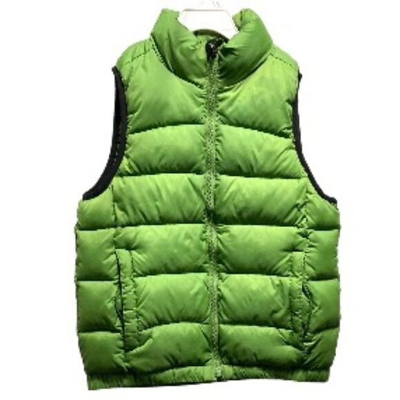 GAP Kids Bright Neon Green Zippered Puffer Jacket Vest Unisex Small - Picture 1 of 14